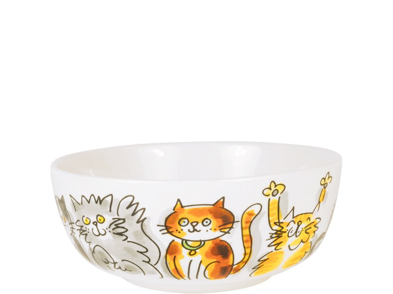 Blond Amsterdam Dieren Kom Cats Mix - 15 cm op witte achtergrond