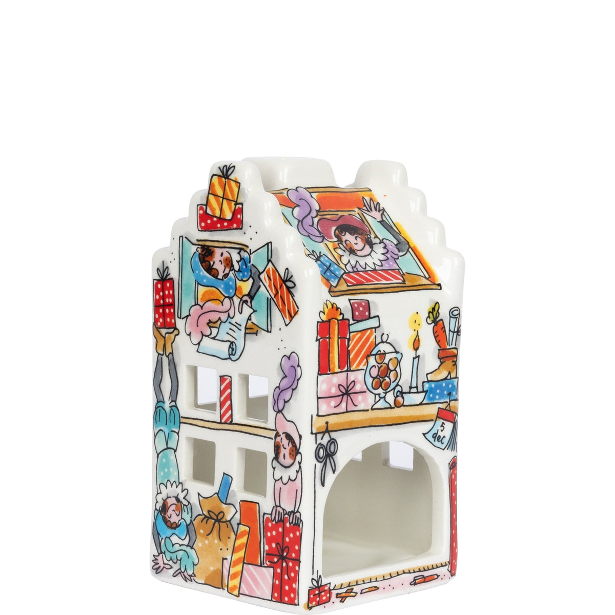 Blond Amsterdam Sinterklaas Lichthuisje Pietenhuisje op witte achtergrond