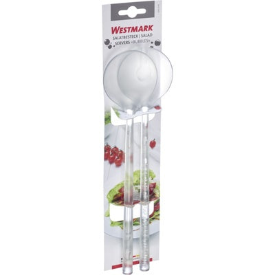 Westmark Bubbles Saladebestek, verpakking op blisterkaart met de 2 lepels
