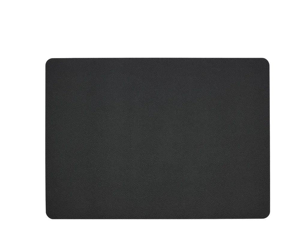 Bitz Leatherlook Placemats 4 stuks - Zwart/Crème