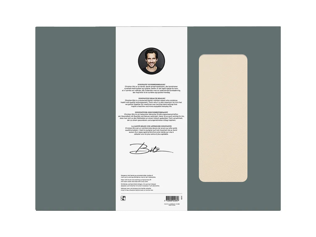 Bitz Leatherlook Placemats 4 stuks - Zwart/Crème