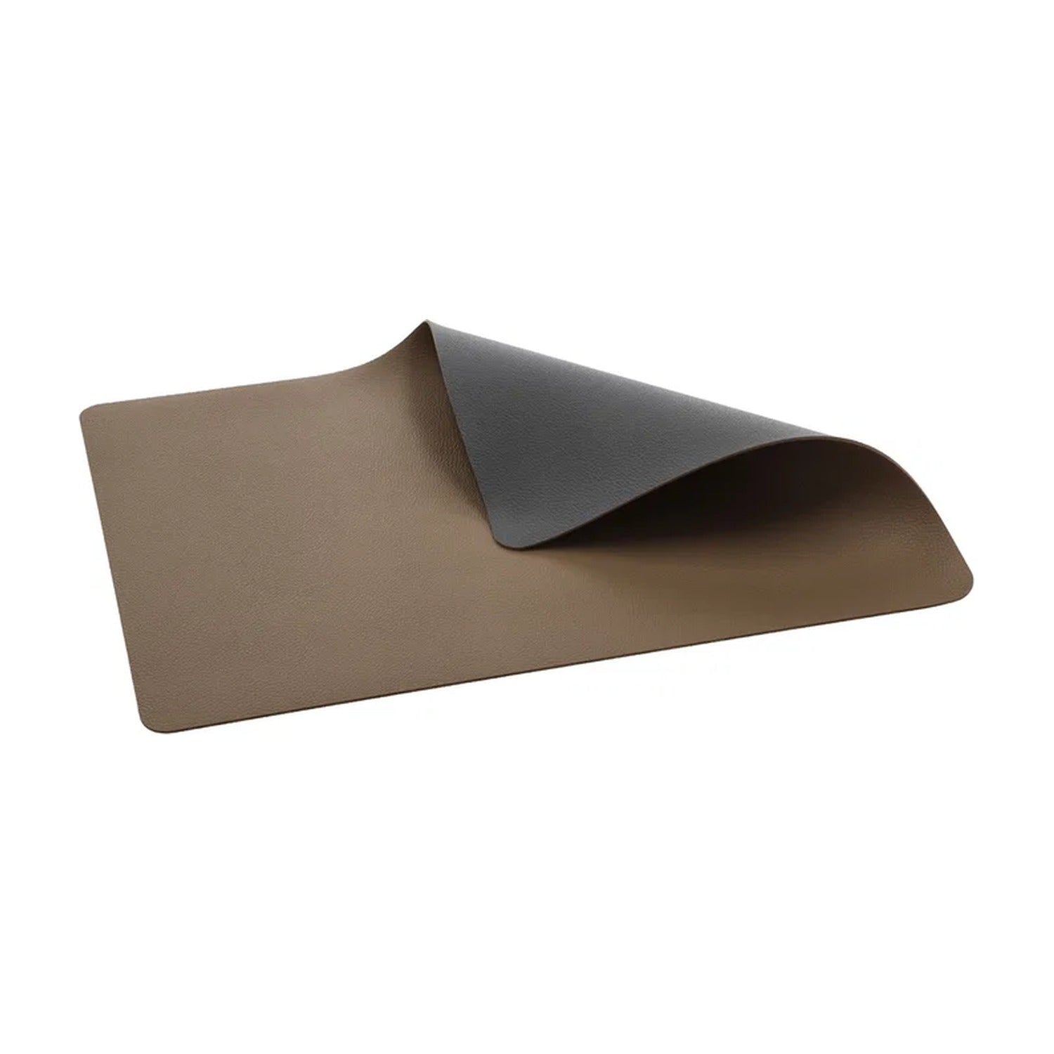 Bitz Leatherlook Placemats 4 stuks - Hout/Titanium op witte achtergrond