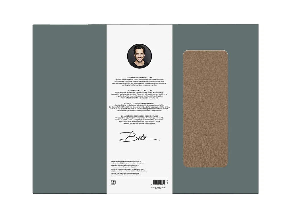 Bitz Leatherlook Placemats 4 stuks - Hout/Titanium