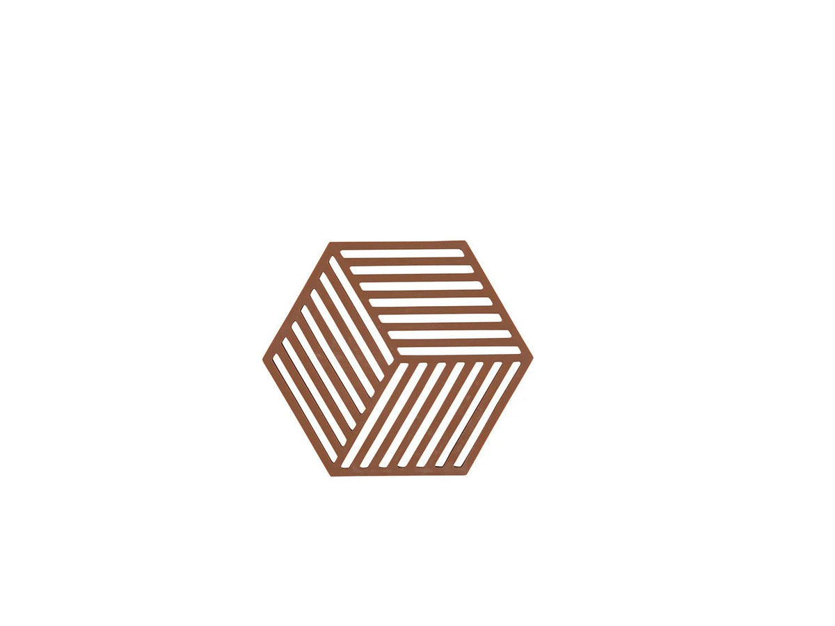 Zone Denmark Hexagon Onderzetter - Terracotta op witte achtergrond