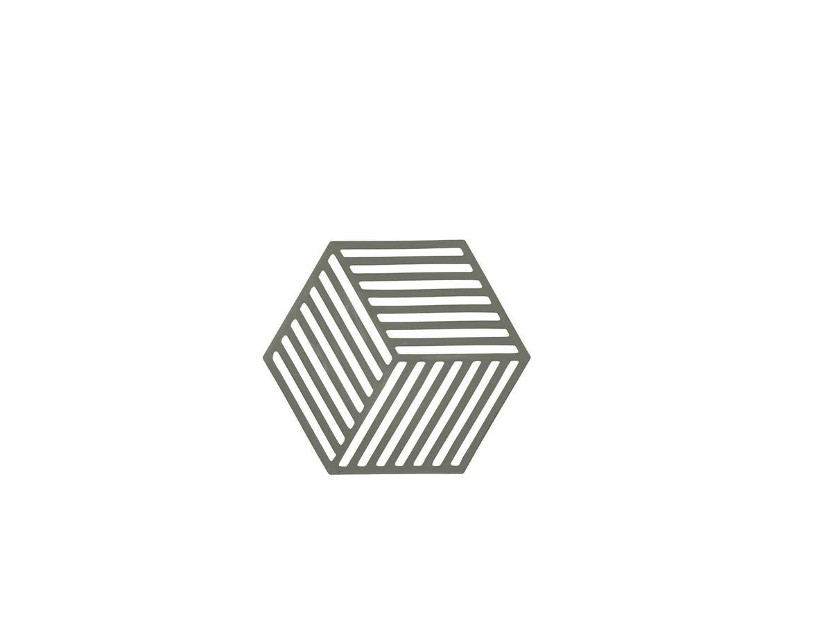 Zone Denmark Hexagon Onderzetter - Olive Green op witte achtergrond