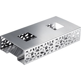 Westmark Voedselwarmer, wit, RVS warmhoudstandaard met opengewerkt bloemmotief, zonder schaal