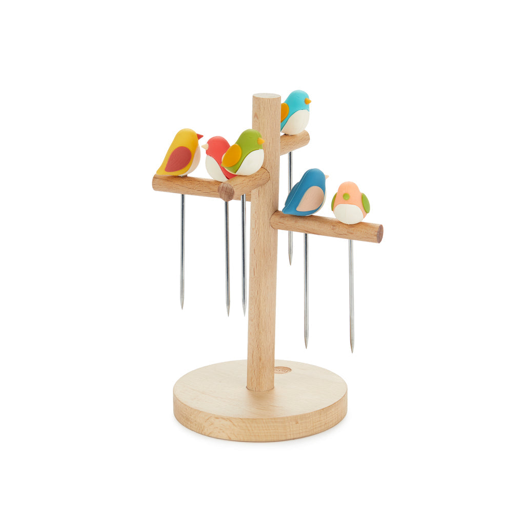 Balvi Snackvorkjes Birdie - 6 stuks op witte achtergrond