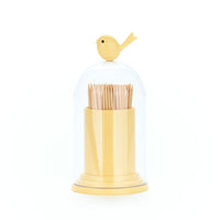 Balvi Tandenstokerhouder & Wattenstaafjes Birdie Geel
