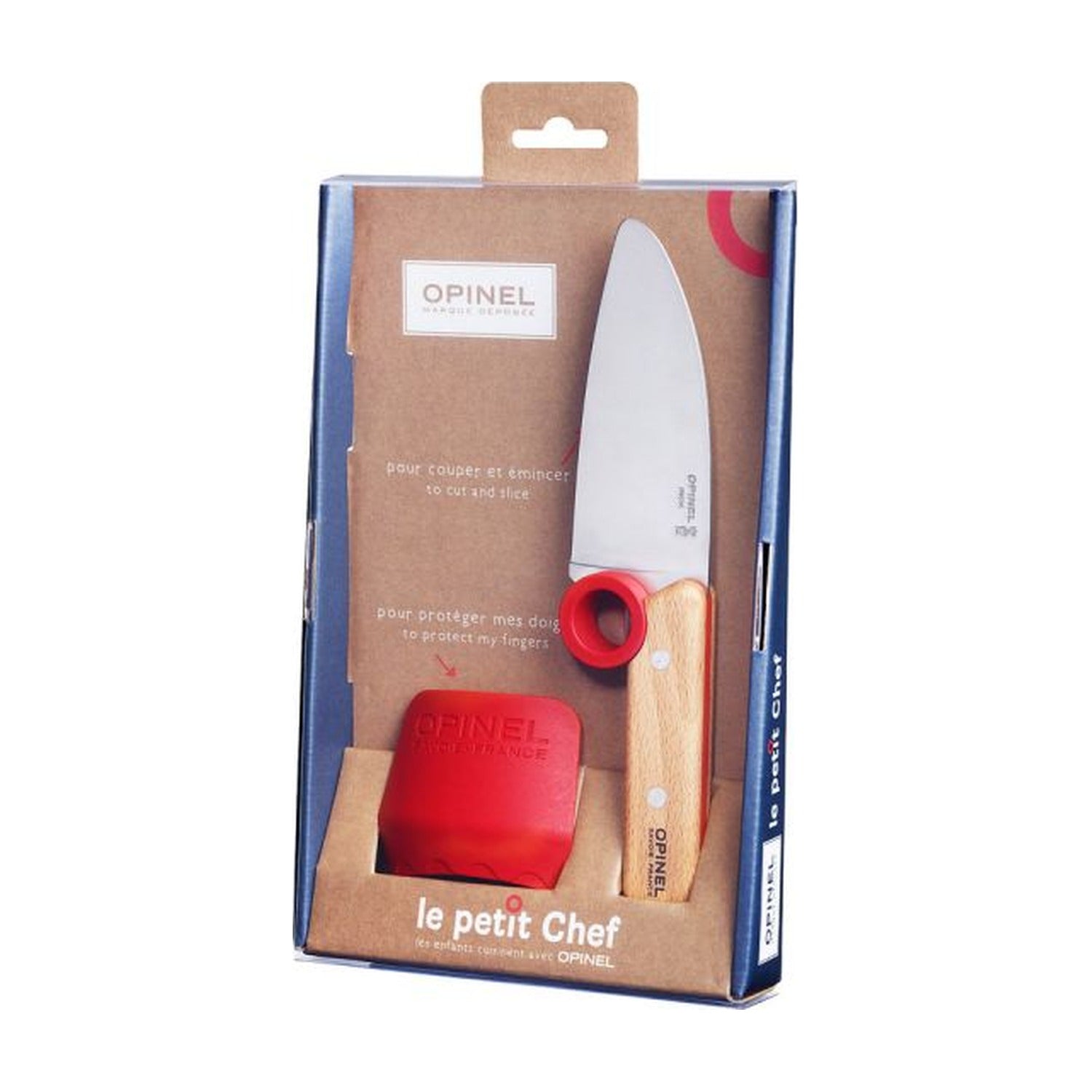 Opinel Le Petit Chef Kindermessenset 2-delig op witte achtergrond