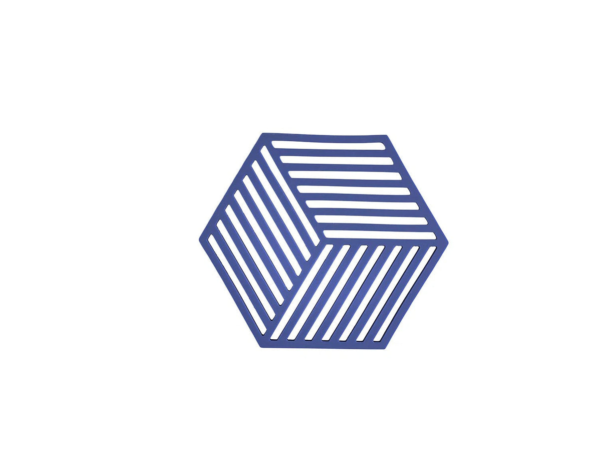 Zone Denmark Hexagon Onderzetter - Indigo op witte achtergrond