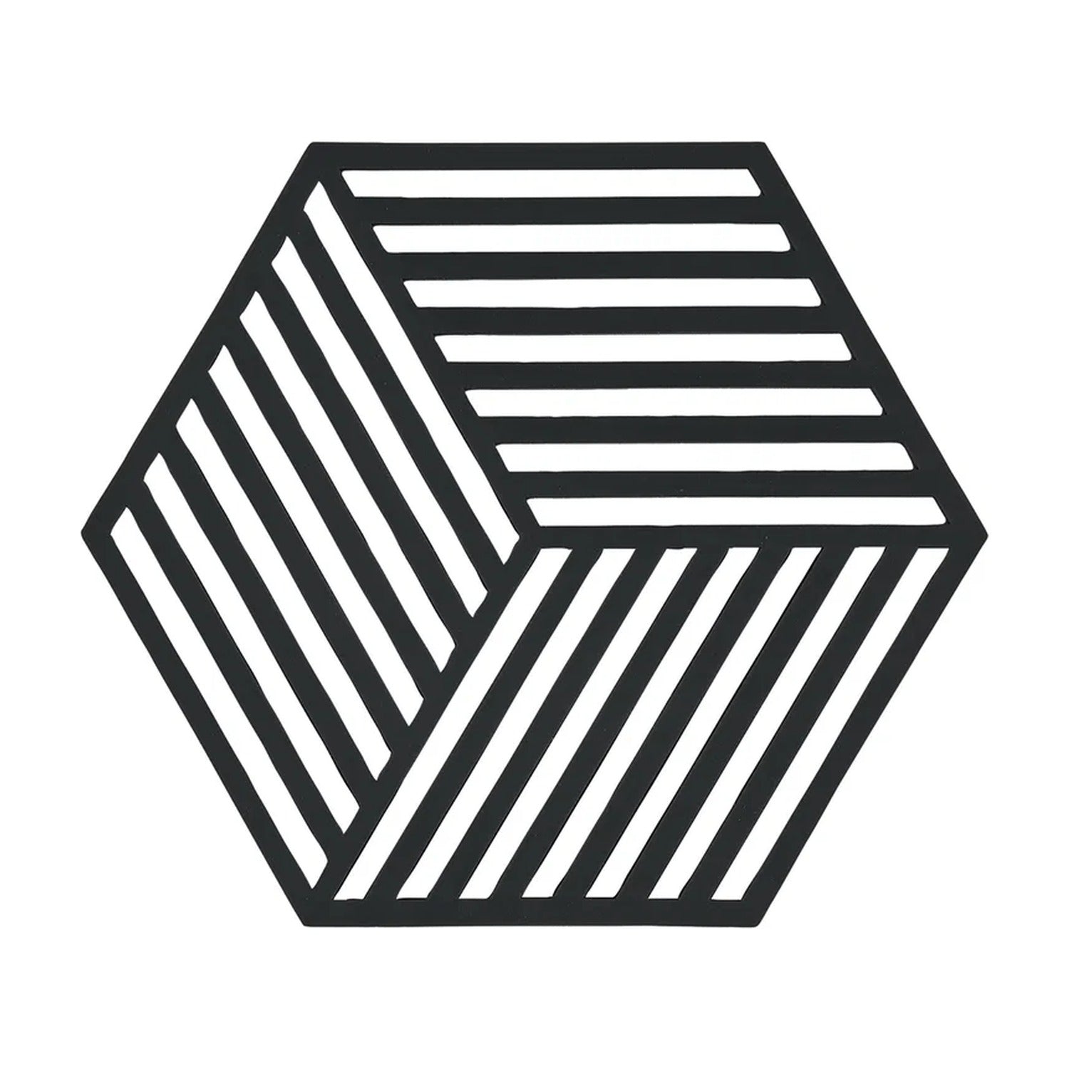 Zone Denmark Hexagon Onderzetter - Zwart op witte achtergrond