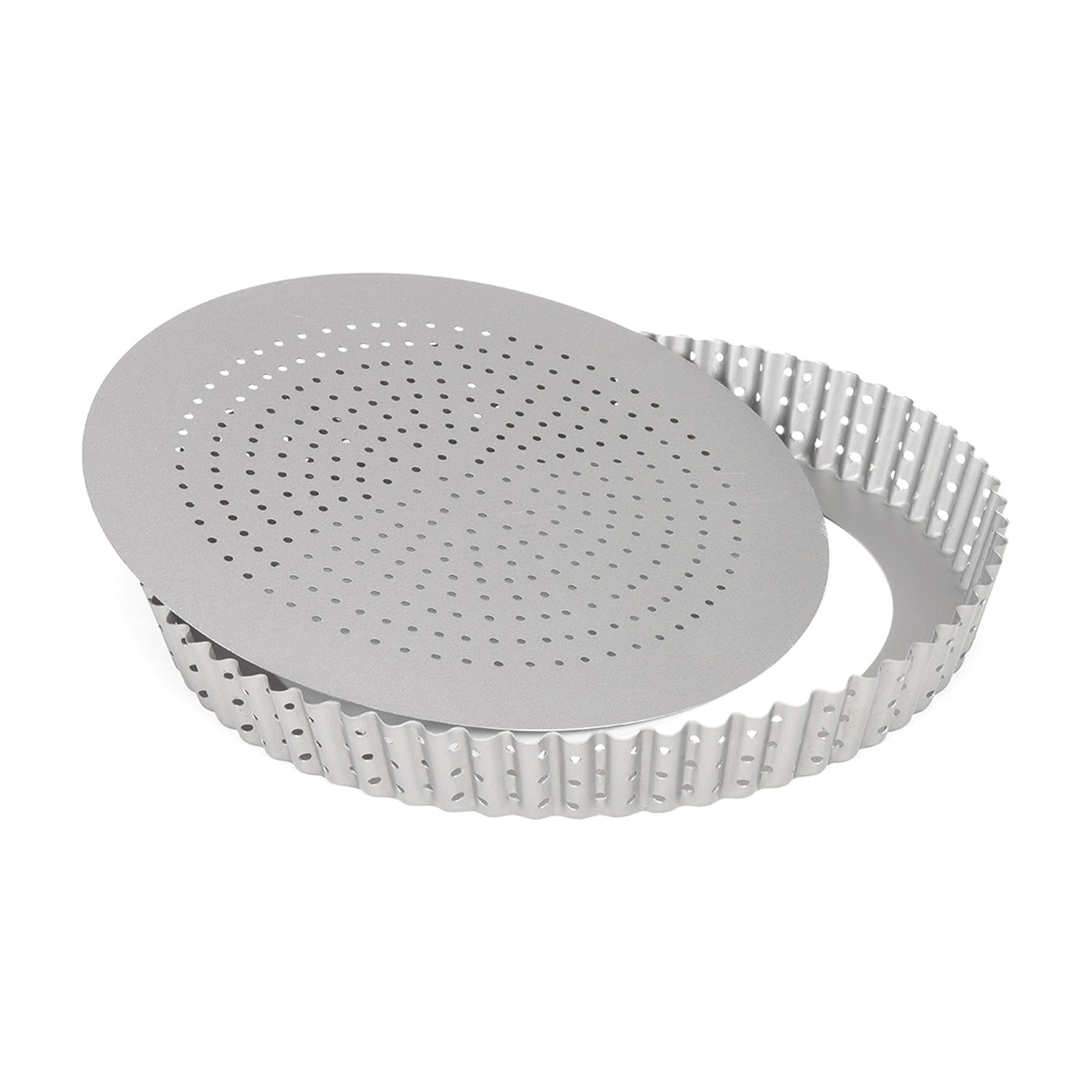 Patisse Silver Top Quichevorm Geperforeerd - 24 cm op witte achtergrond