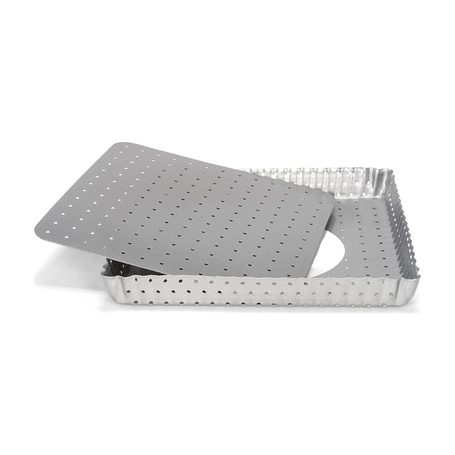 Patisse Silver Top Quichevorm Geperforeerd - 21 x 21 cm op witte achtergrond