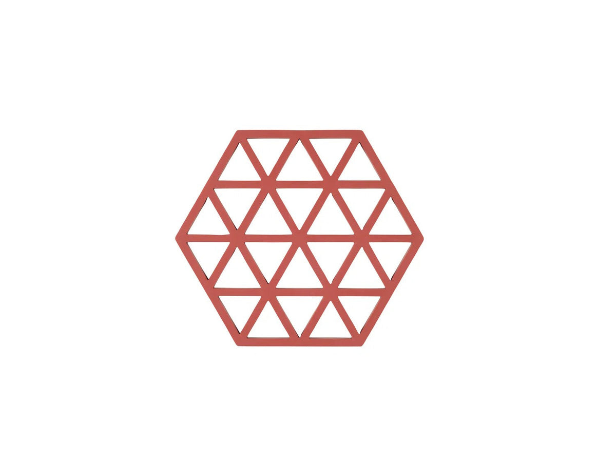 Zone Denmark Triangles Onderzetter - Burned Red op witte achtergrond