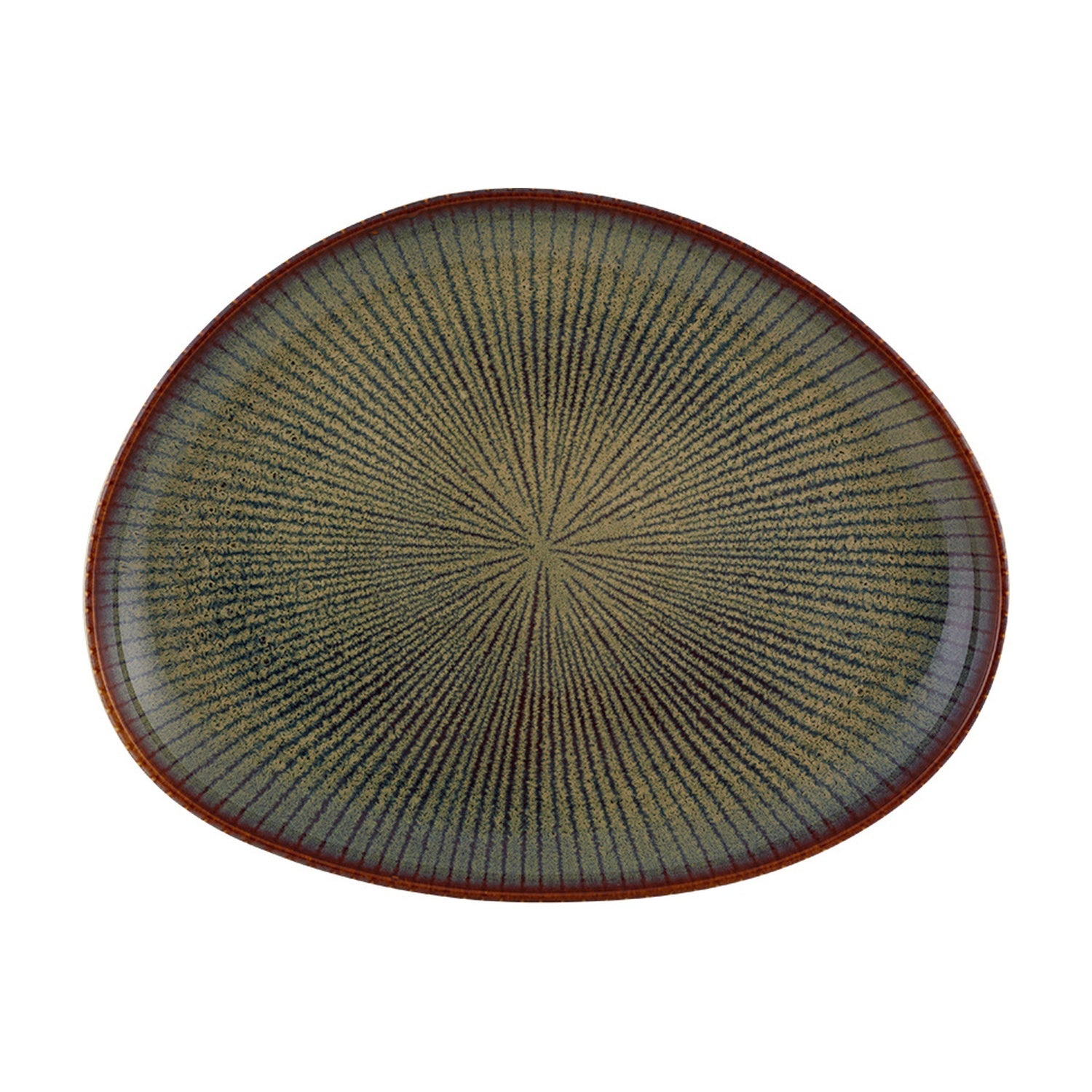 Casa Alegre Shangri-la Serveerschaal Driehoekig Donker - 30 x 23 cm op witte achtergrond