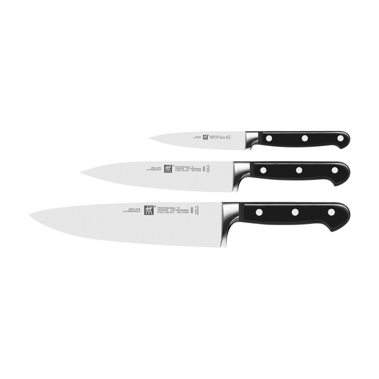 Zwilling Professional S Messenset 3-delig op witte achtergrond