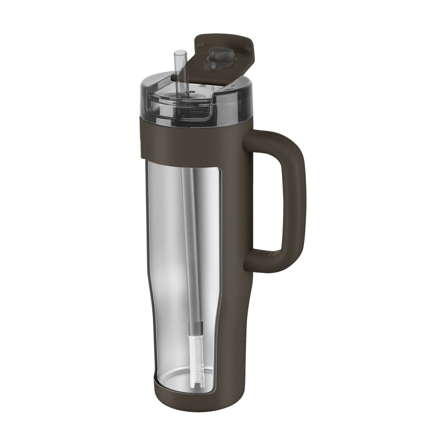 Zwilling Thermo Plus Thermobeker met Rietje - Chocolade op witte achtergrond