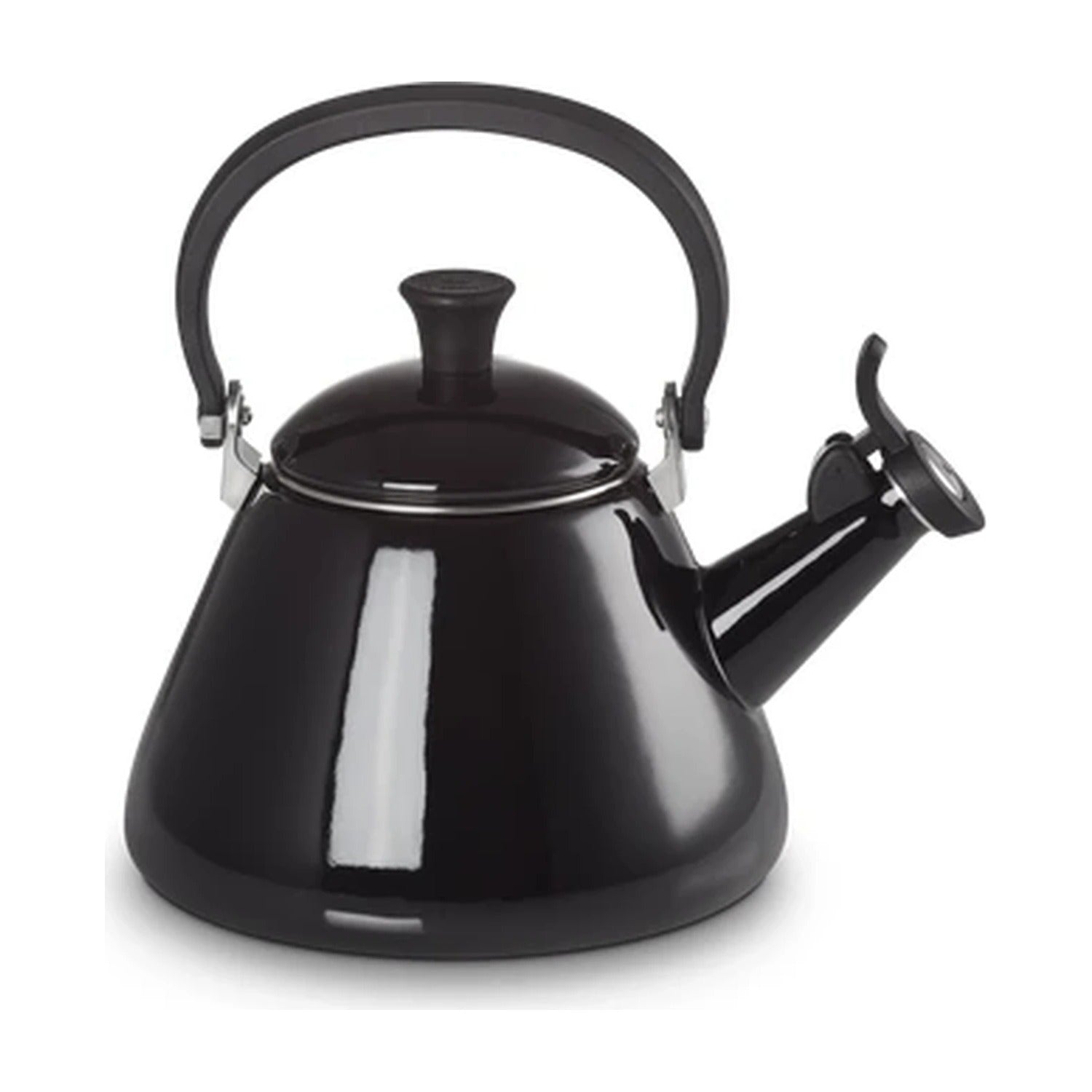 Le Creuset Kone Fluitketel Ebbenzwart - 1,6 liter op witte achtergrond