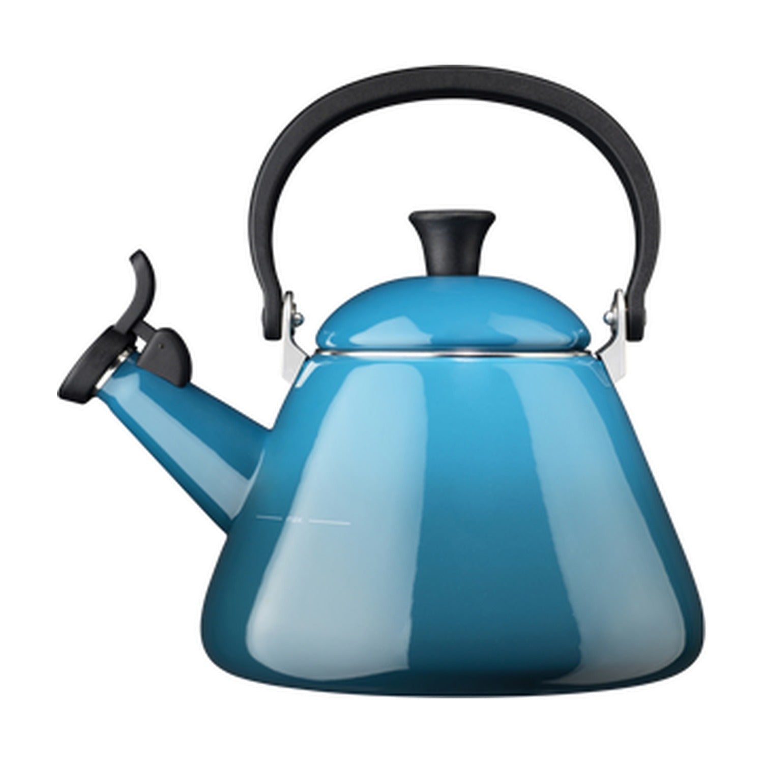 Le Creuset Kone Fluitketel Deep Teal - 1,6 liter op witte achtergrond