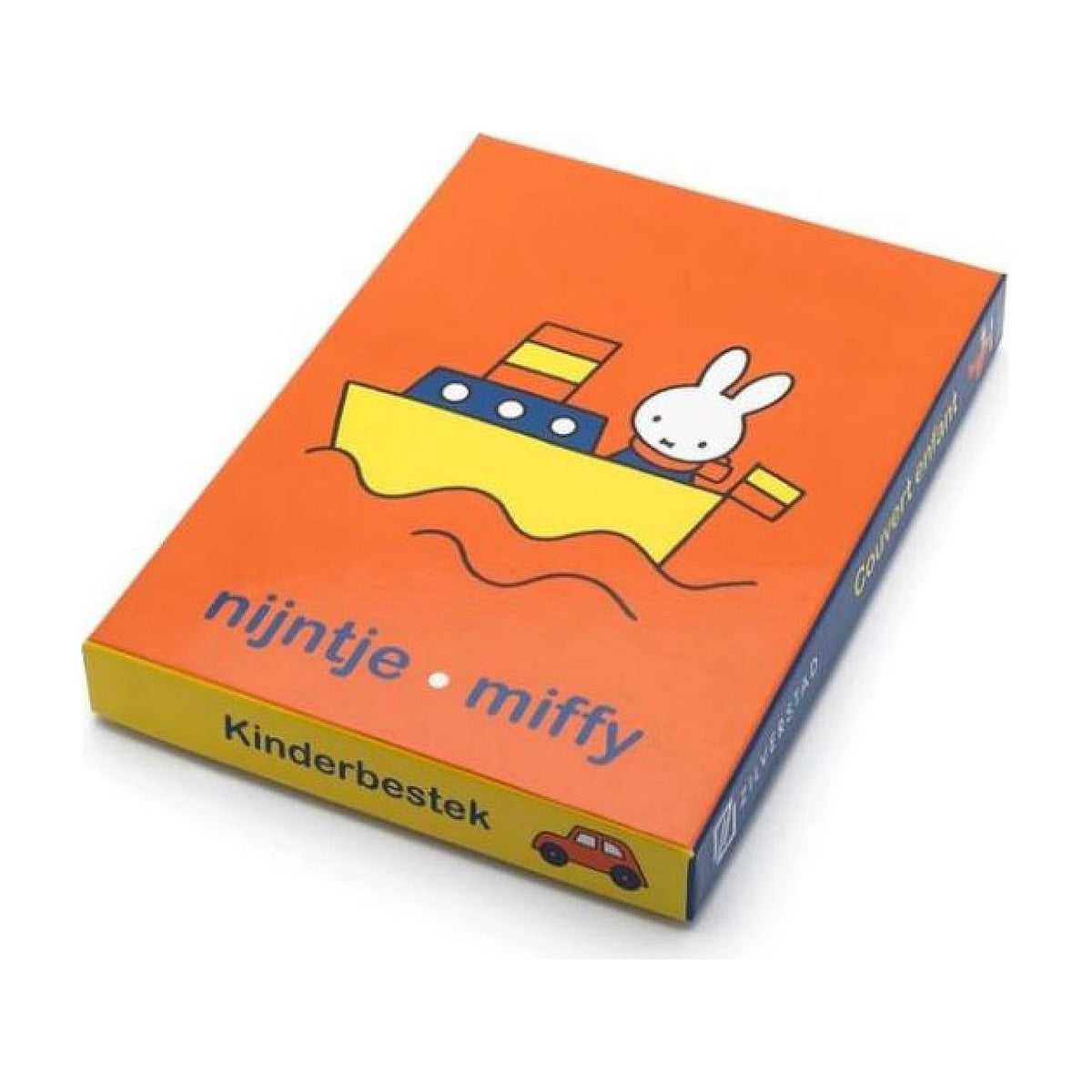 oranje geschenkdoos met nijntje in een bootje