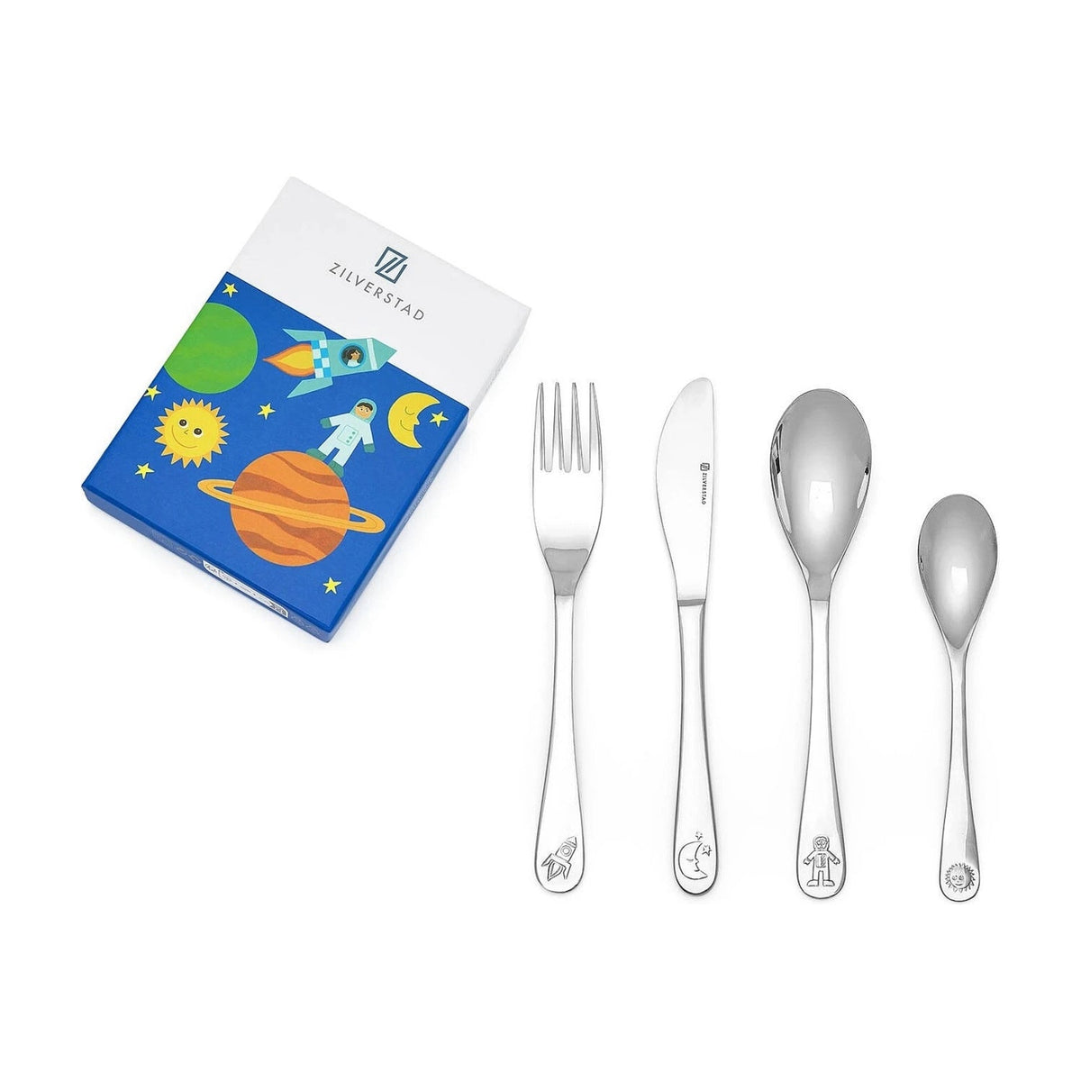 de geschenkdoos met het vierdelige bestek ernaast uitgelegd