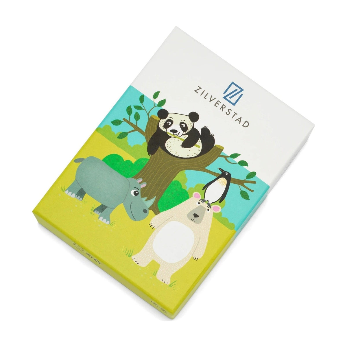 geschenkdoos met een panda, neushoorn en ijsbeer