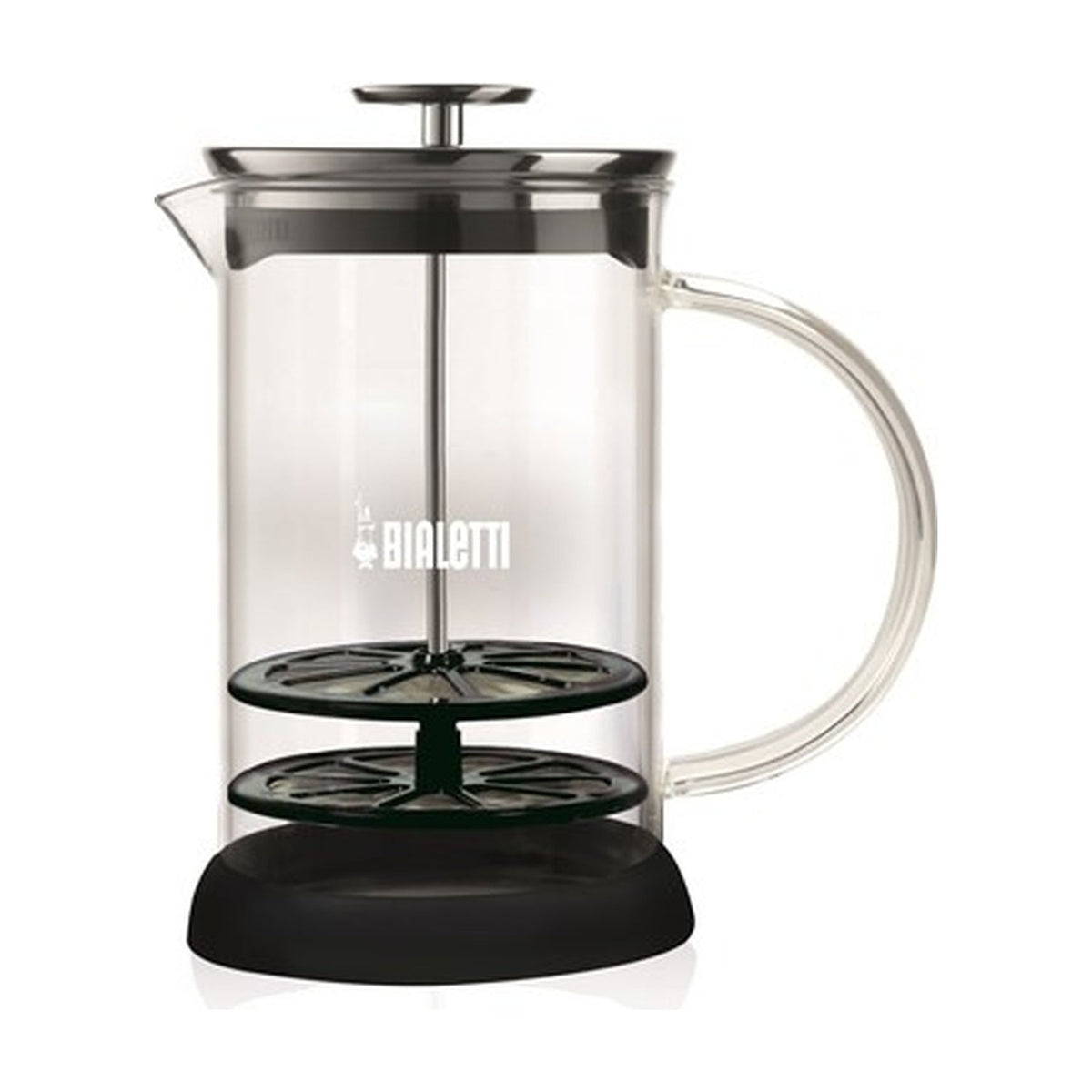 Bialetti Melkopschuimer - Glas op witte achtergrond