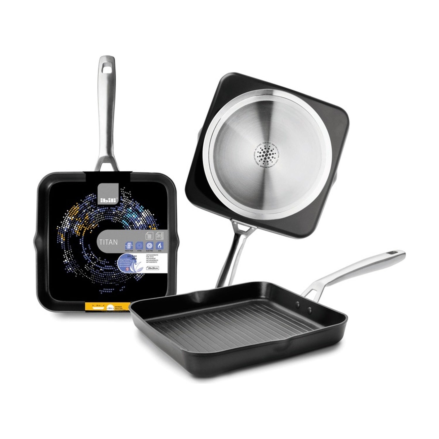 Ibili Titan Grillpan - 28 x 28 cm op witte achtergrond