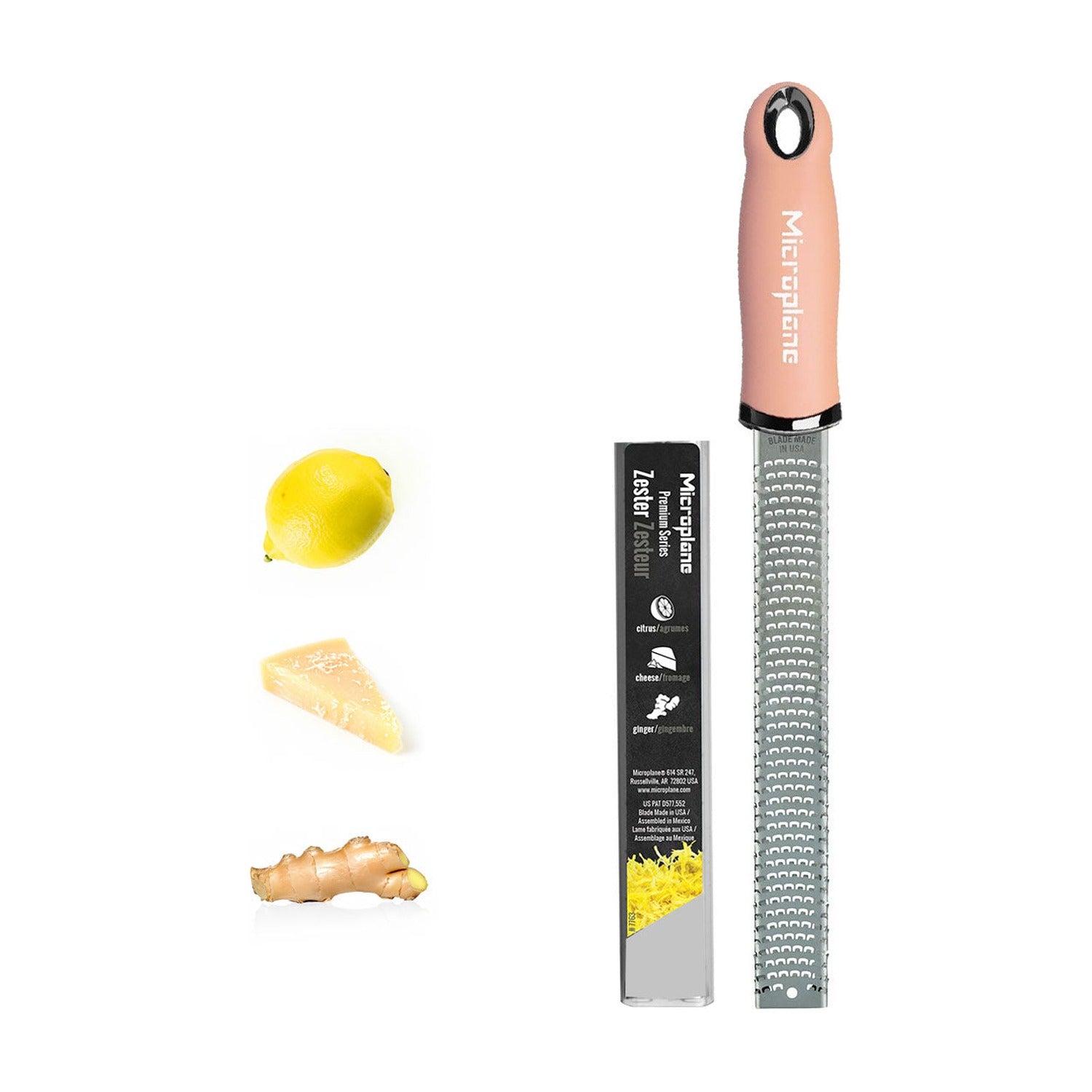Microplane Premium Zesteur - Dusty Rose op witte achtergrond