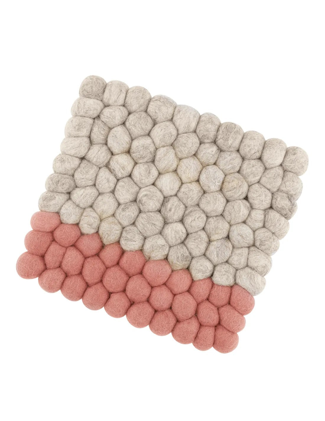 Cilio Lana Onderzetter Beige-koraal - 21 x 21 cm op witte achtergrond