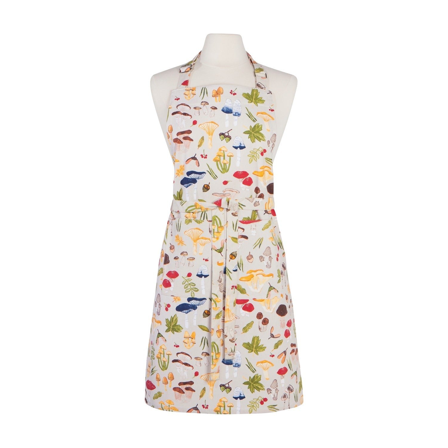 Now Designs Keukenschort - Field Mushrooms op witte achtergrond