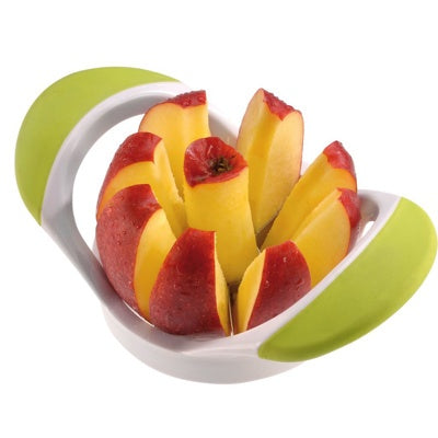 Westmark Appelsnijder, wit, doorgedrukt door een appel die in 8 partjes is gesneden