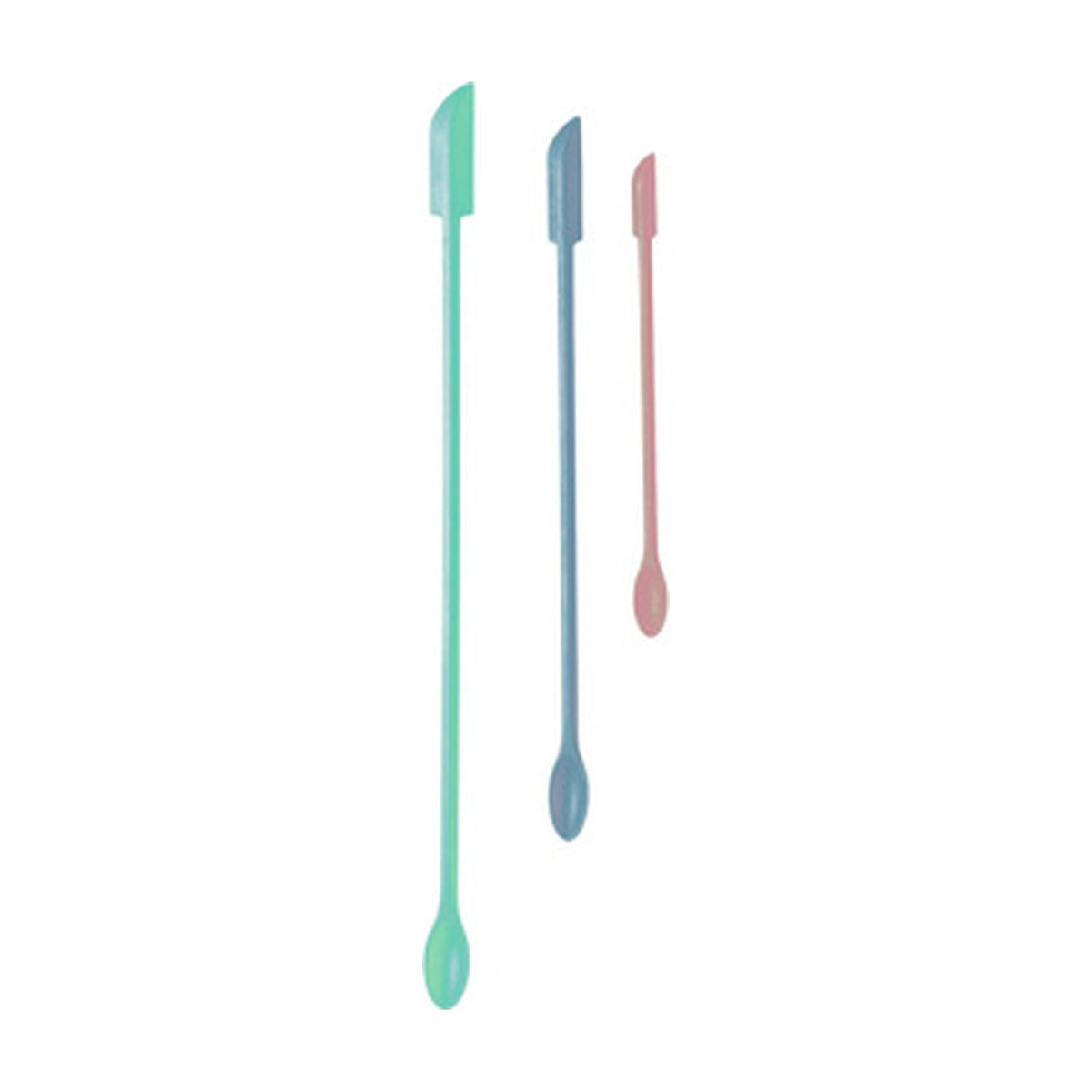 Westmark Slim Mini Spatels - 3 stuks, meerkleurig, drie smalle spatels in groen, blauw en roze, rechtop