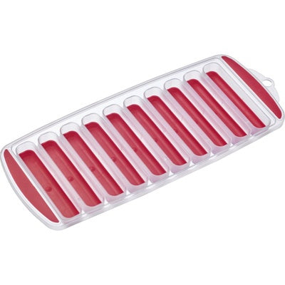 Westmark Stixx Ijsblokjesvorm, rood-witte tray met twaalf langwerpige vakjes, los