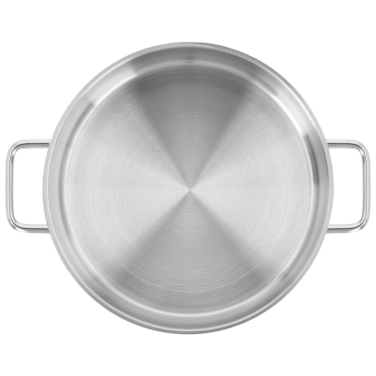 Bovenaanzicht van de lege Demeyere Apollo 7 Kookpan 24 cm met de twee handvatten