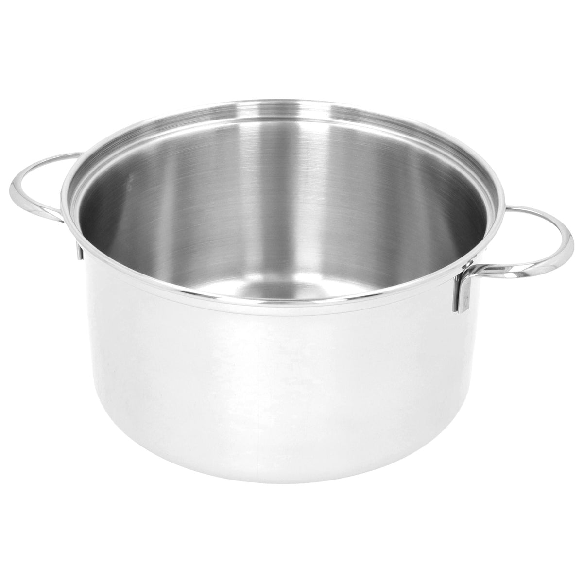 Demeyere Specialities 3 Mosselpan 20 cm van roestvrij staal, zijaanzicht op witte achtergrond