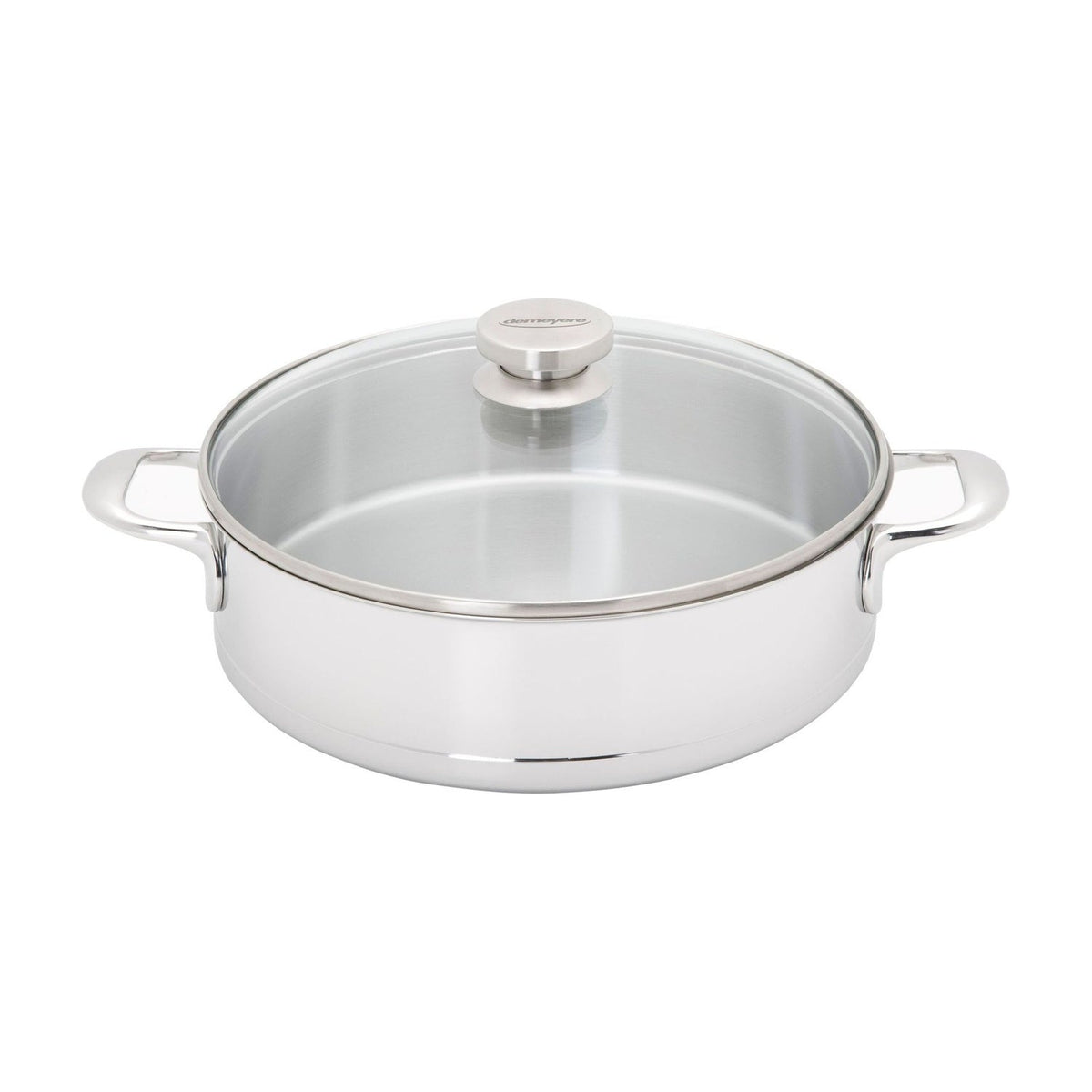 Demeyere Fusion 7 Hapjespan met Glasdeksel - 28 cm op witte achtergrond