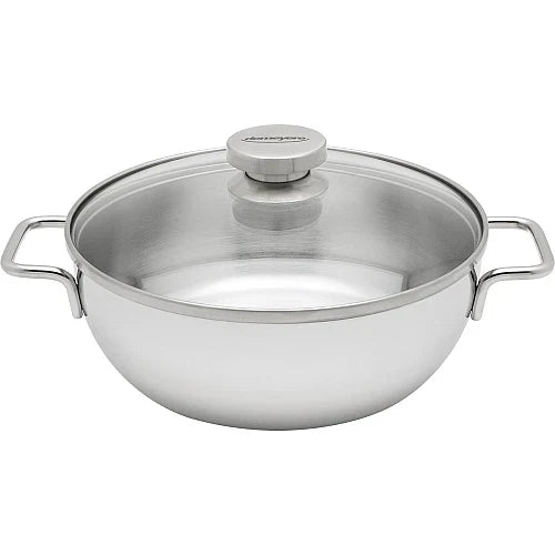 Demeyere Apollo 7 Conische Sudderpan met Glazen Deksel - 24 cm op witte achtergrond