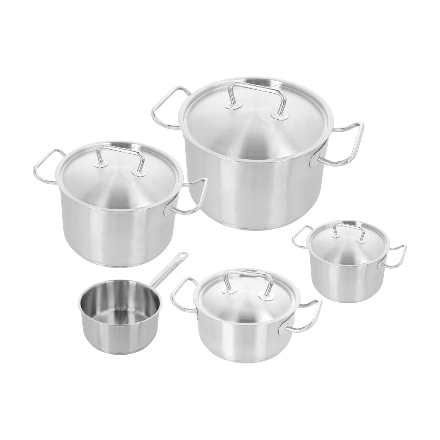 Demeyere Classic Pro 3 Pannenset 5-delig op witte achtergrond