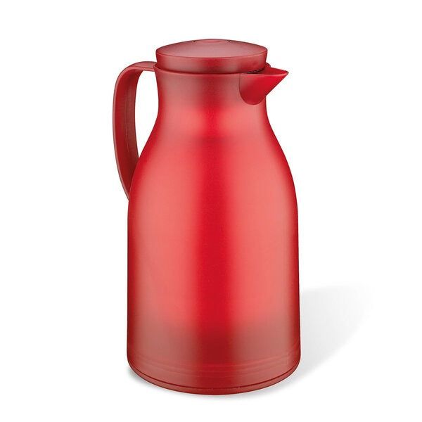 Cilio Monza Thermoskan Rood - 1 liter op witte achtergrond, met handvat links