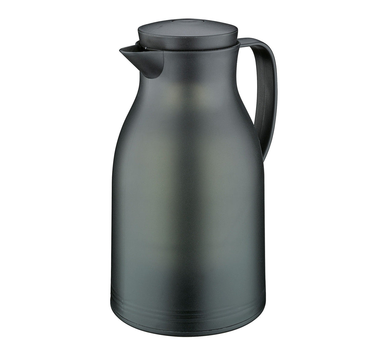 Cilio Monza Thermoskan Zwart - 1 liter op witte achtergrond, met handvat rechts