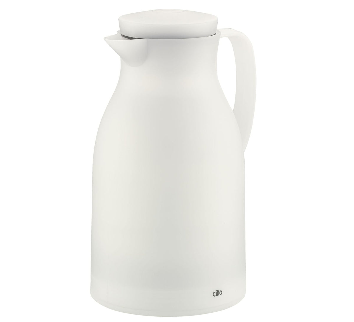 Cilio Monza Thermoskan Wit - 1 liter op witte achtergrond, met cilio-logo onderaan