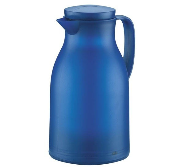 Cilio Monza Thermoskan Blauw - 1 liter op witte achtergrond, met handvat rechts