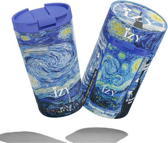 IZY Thermosbeker Starry Night van Gogh - 350 ml op witte achtergrond
