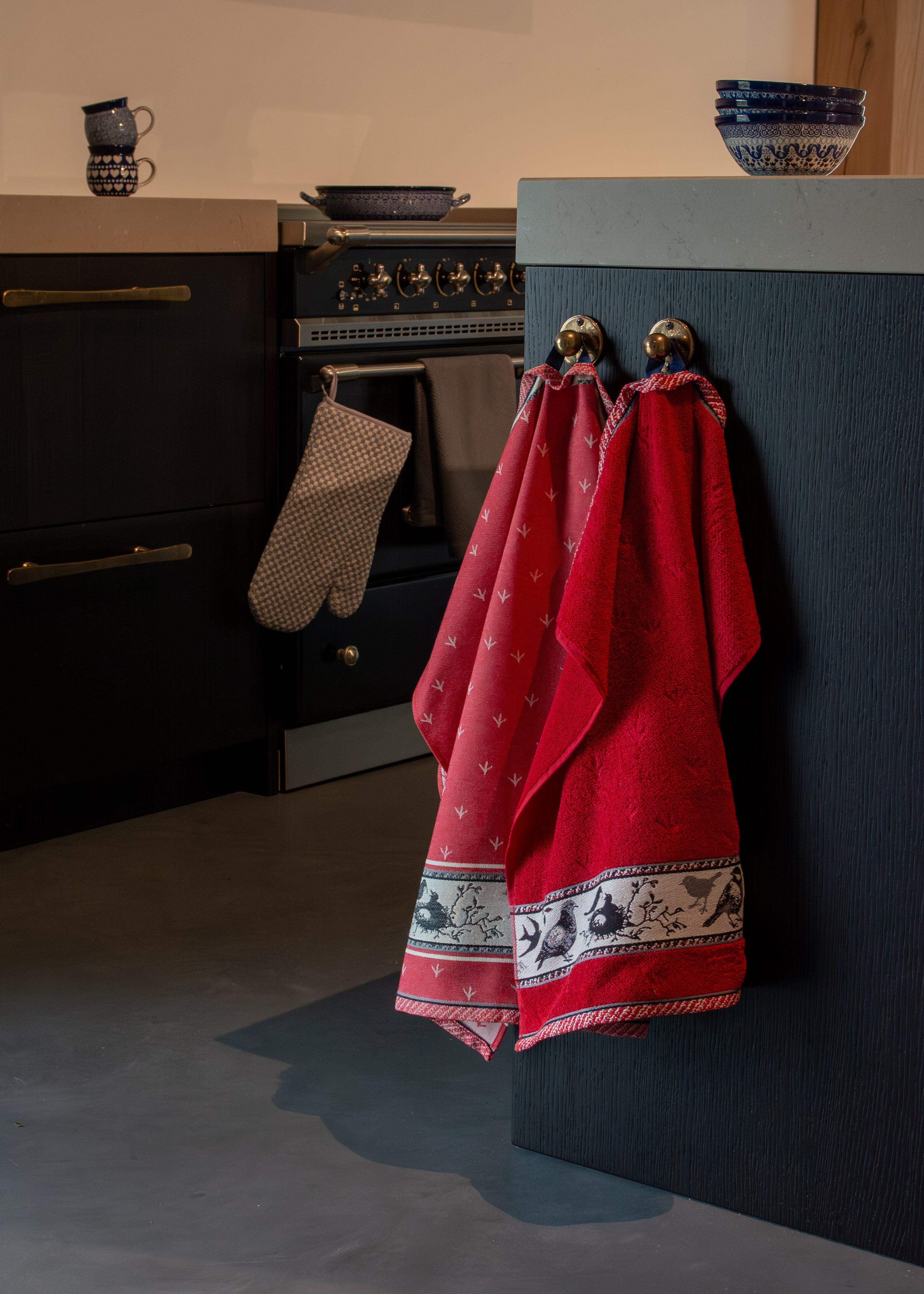 Bunzlau Castle Keukendoek - Vogel Rood