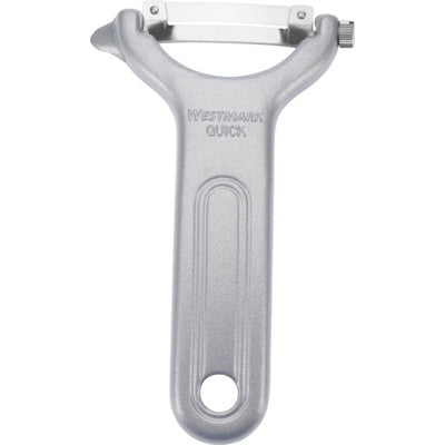 Westmark Quick Groente- en Aspergeschiller, zilver, aluminium schiller met Westmark Quick-opdruk en RVS mesje