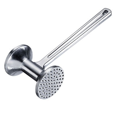 Westmark Fatty Vleeshamer, zilver, los aluminium vleeshamer met platte kant en kant met piramidenoppen