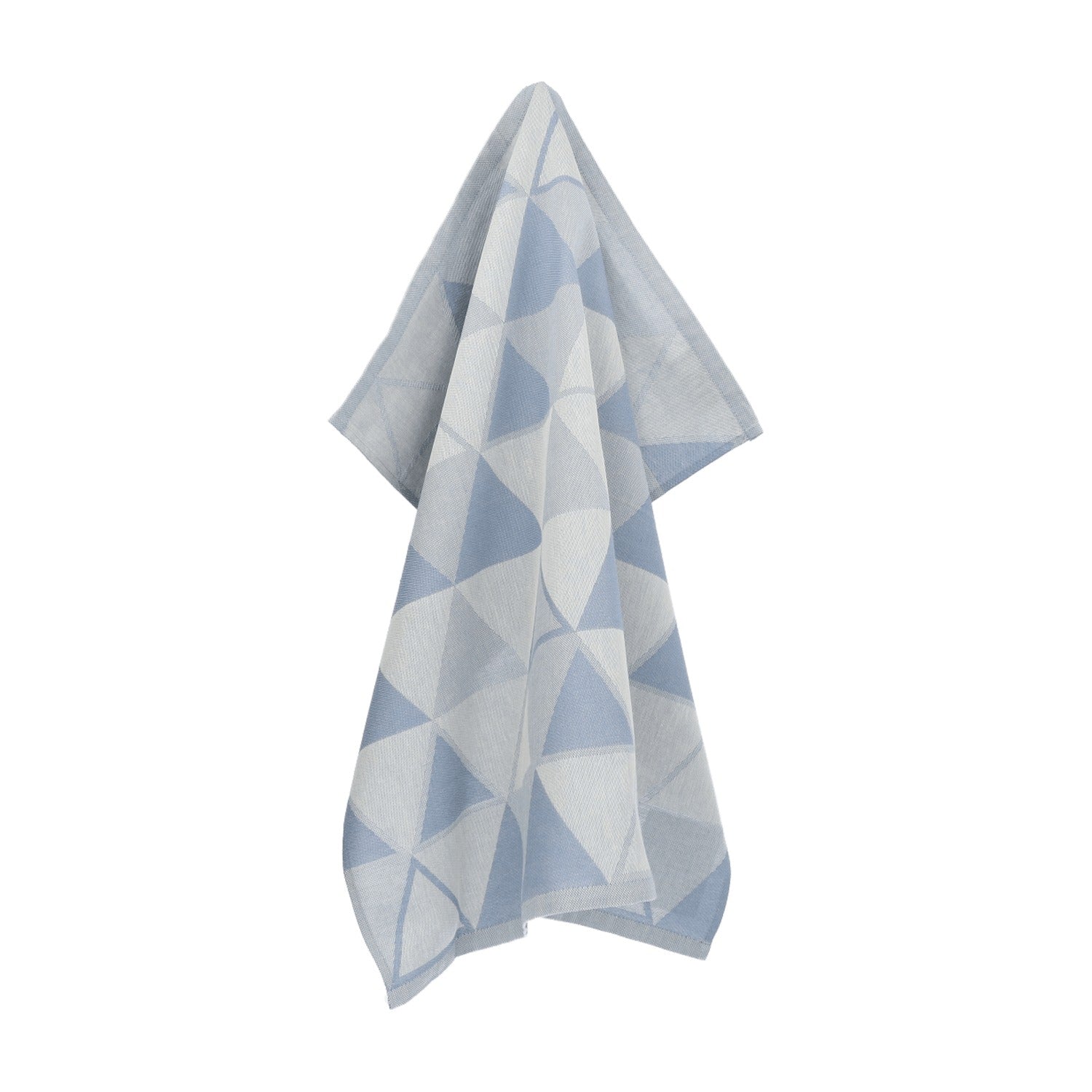 Bunzlau Castle Theedoek - Triangles Grijs/Blauw op witte achtergrond