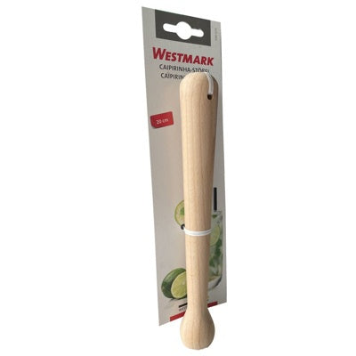 Westmark Cocktailstamper, naturel, houten stamper op blisterverpakking met limoen