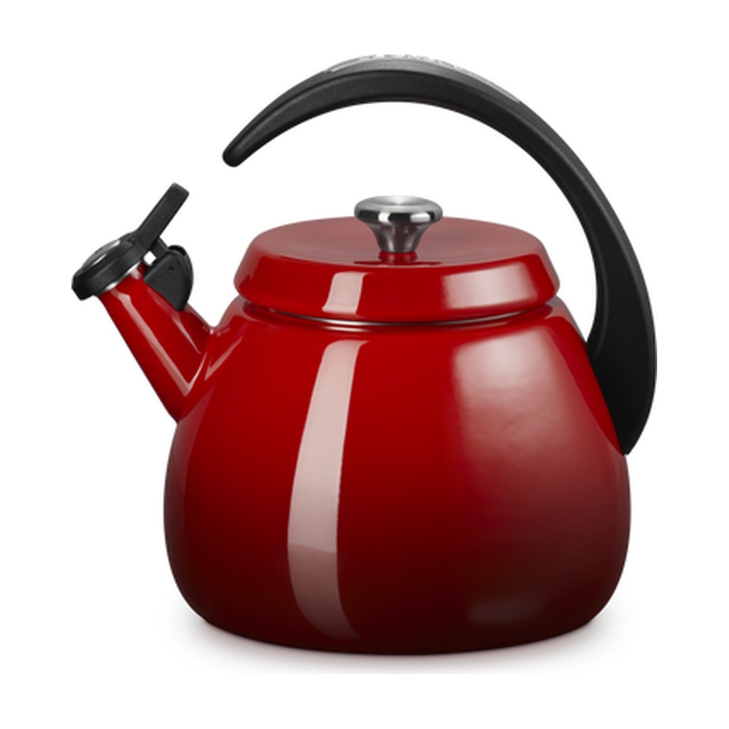Le Creuset Cloche Fluitketel Kersenrood - 2,1 liter op witte achtergrond